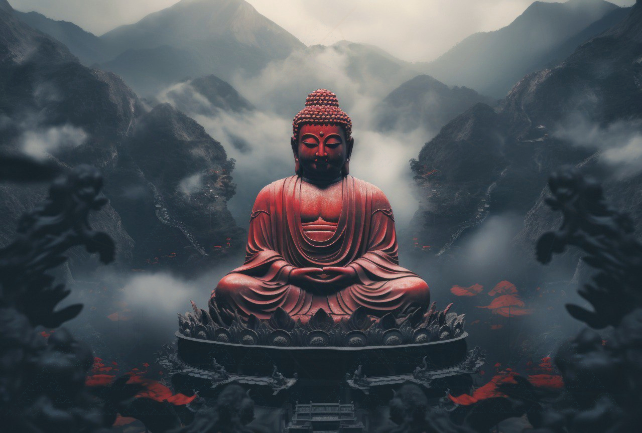 Practician yoga într-un cadru mistic
